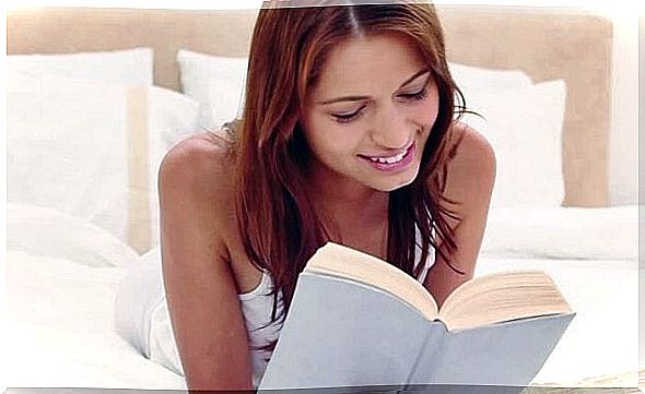 woman reading a book