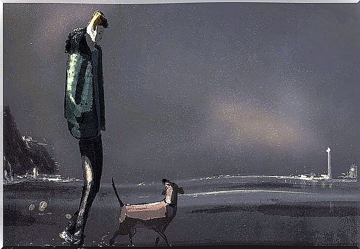 Man-walking-with-his-dog