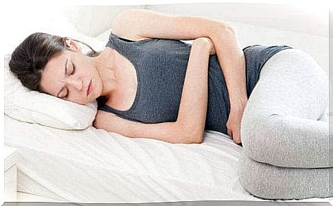 woman having stomach ache