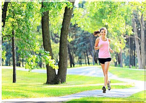 young woman doing sports